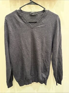 Boss Men's Dark Charcoal V-Neck Sweater